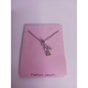 Eternity Forever Floral Rhinestone 18K RGP Necklace 17"